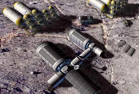 月面の採掘設備