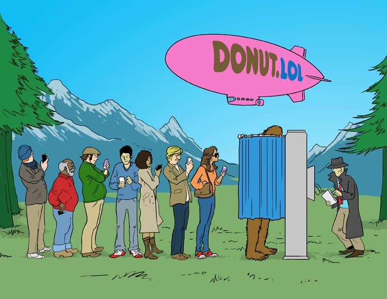 今週の未来：飛行船があなたの投票を見守る