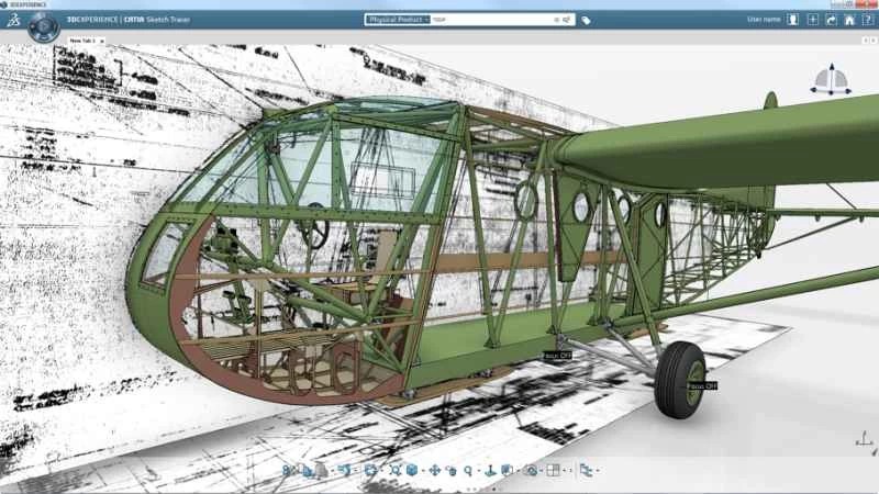 ダッソー・システムズによるレンダリング画像：Waco CG-4A Hadrian グライダー