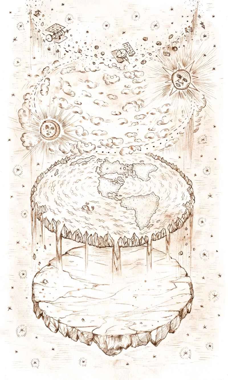 平らな地球のイラスト