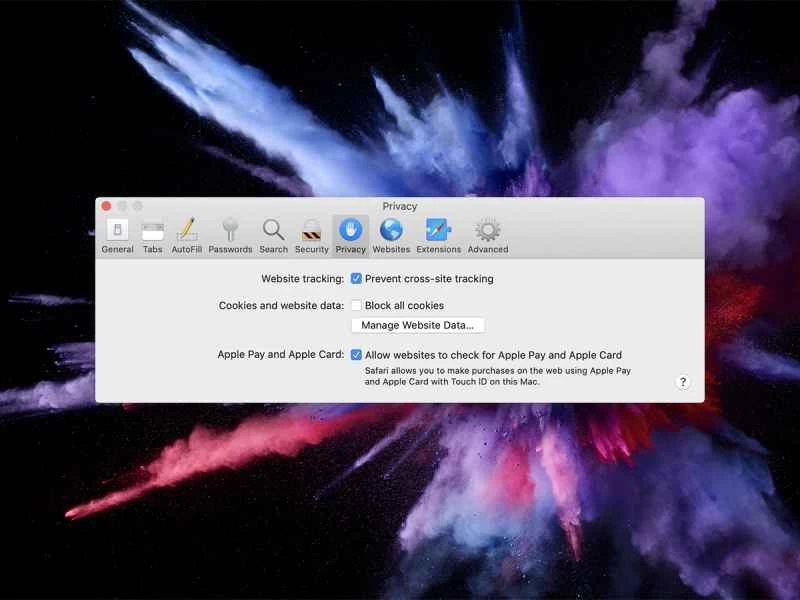 ダイアログボックスのCookie管理のスクリーンショット