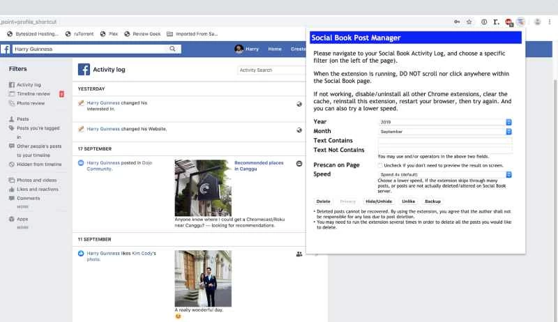 ソーシャルブック投稿マネージャーインターフェース