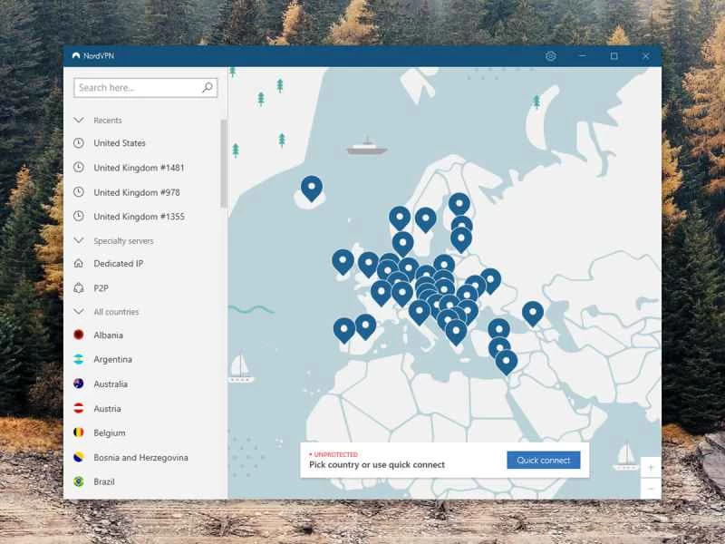 Mac用NordVPNのスクリーンショット