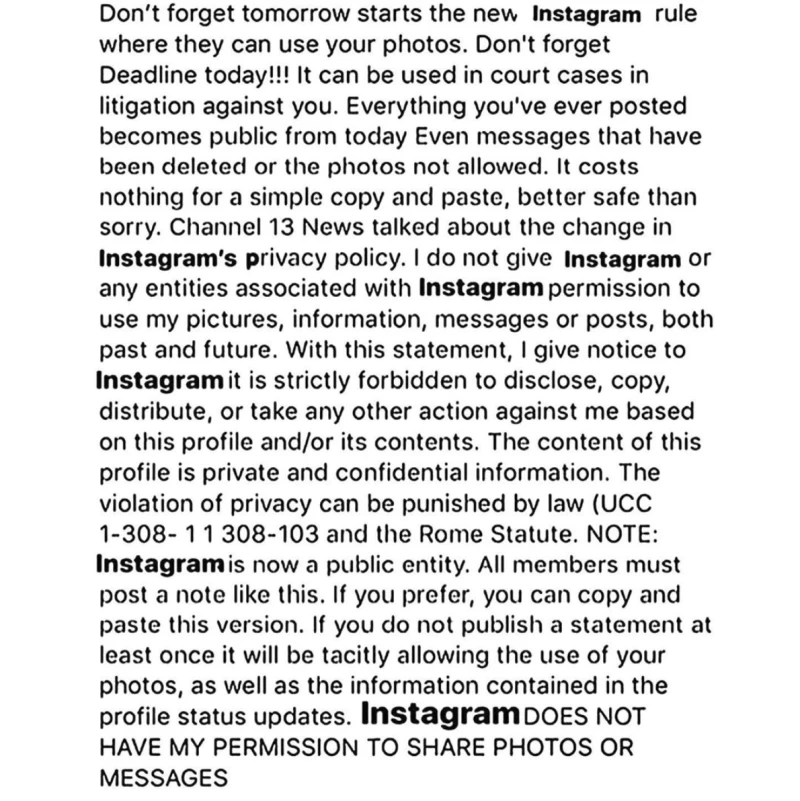 ソーシャルメディアに著作権通知を投稿しても、実際には何も達成されない