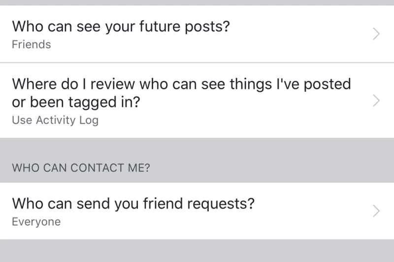Facebookのプライバシー設定