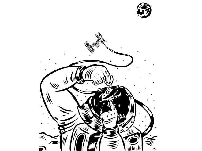 宇宙遊泳、目隠し飛行