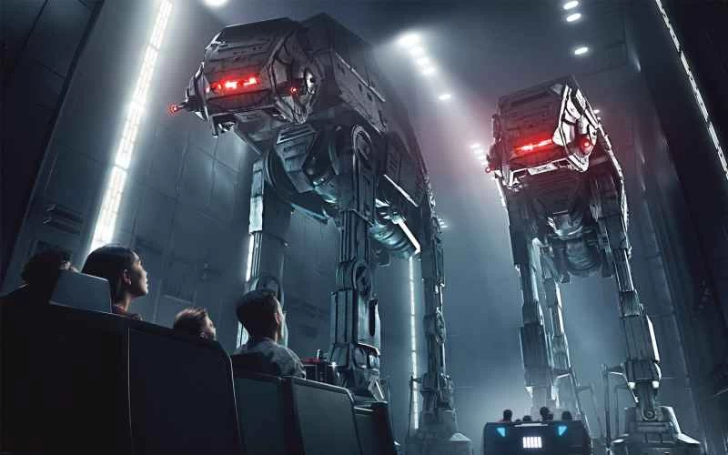 ディズニーのギャラクシーズ・エッジ・テーマパーク内の人々