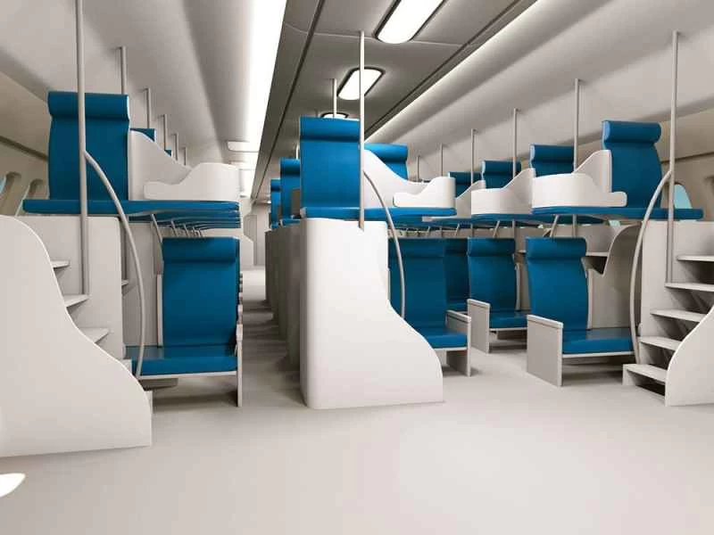 二段式の飛行機の座席