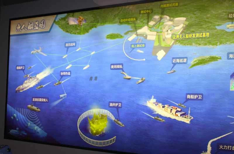 中国のロボットボートの群れ