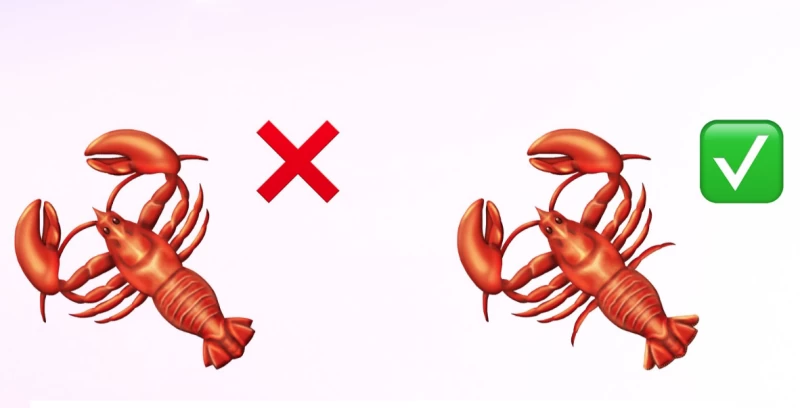 新しいロブスターの絵文字に足が何本あるかは問題ではない