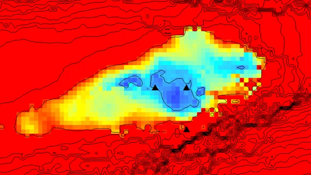 マリアナ海溝の最深部を示すソナーマップ